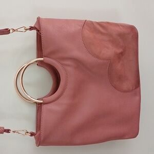 LC Lauren Conrad Rose Shoulder Bag with Gold Handles